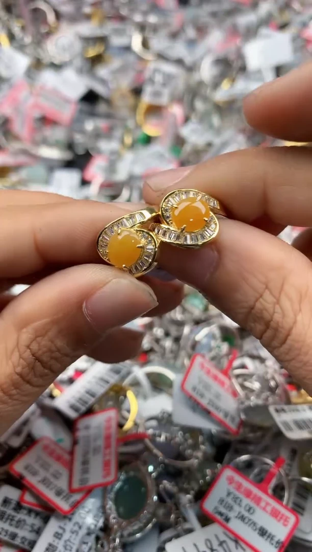 银S925镶嵌戒指翡翠13            4