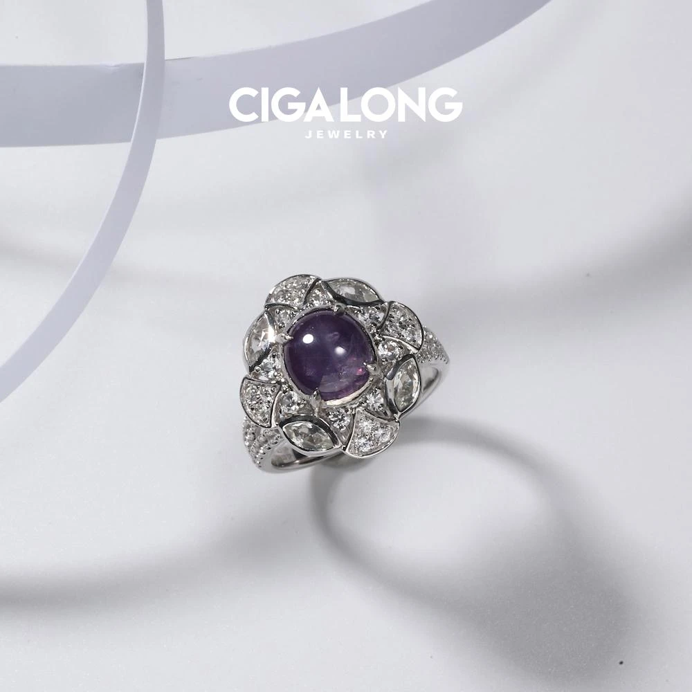 CIGALONGCIGALONG PT950素面蓝宝戒指2928