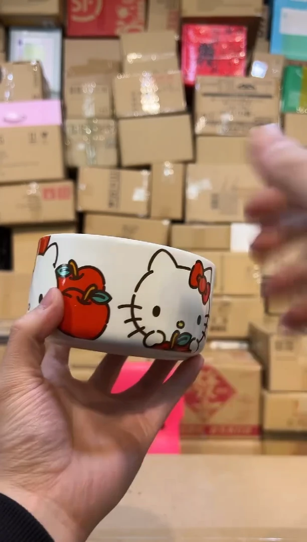 【闪购商品】杯陶瓷碗白色kt猫碗