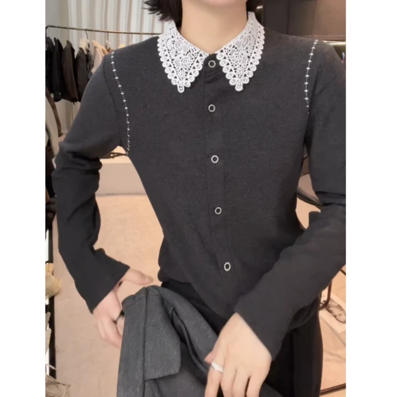 2025冬款双面绒设计感时尚百搭长袖显瘦T恤上衣女LK5807868