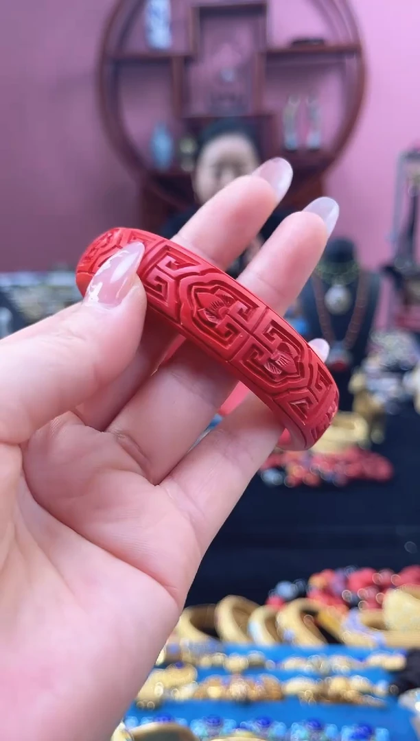 非遗 雕漆铜手镯 62 古贝纹