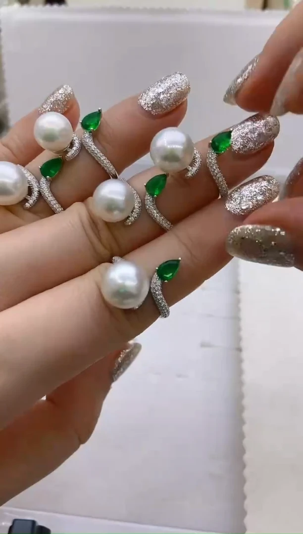 未镶嵌海水珍珠戒指38 多样性发其一10-11mm