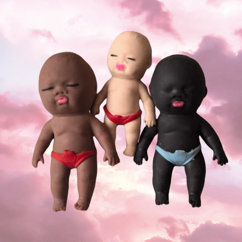 丑萌趣味小黑人玩偶捏捏乐缓慢回弹拉伸玩具可爱黑娃娃丑玩具