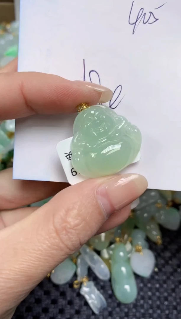 【闪购商品】翡翠颈饰18K金镶嵌天然缅甸A货翡翠