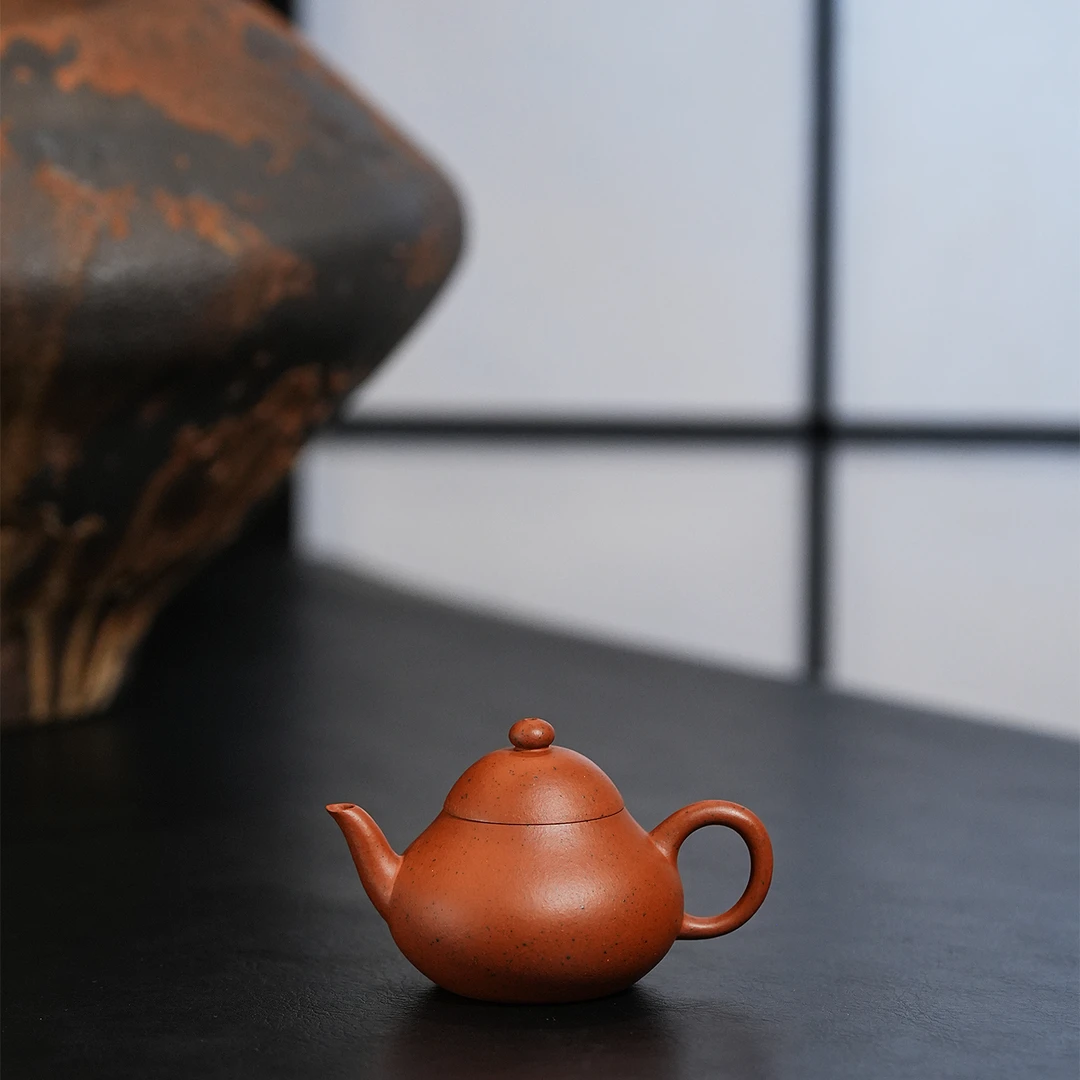 【顶蜀】梨形壶精挑生砂朱泥丨100cc宜兴紫砂壶高端茶器茶具