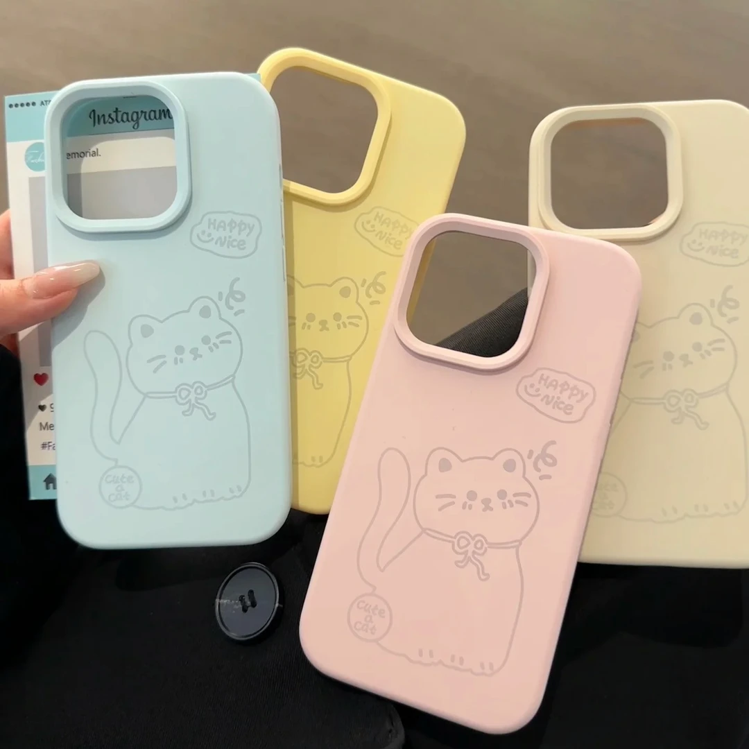 线条猫咪适用苹果手机壳15ProMax套iPhone13Pro网红12高级16pro