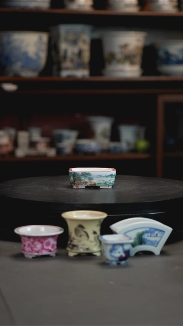 清绿山水手绘盆云*清绿山水手绘盆