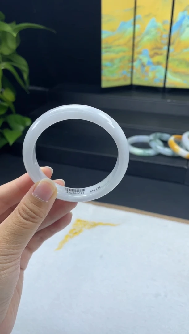 未镶嵌15#定制翡翠天然A货翡翠手镯54-55圈口