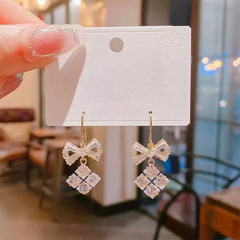 铜合金耳饰 超仙镶钻耳饰耳钩耳钉ins风女简约超闪高级感耳环5559