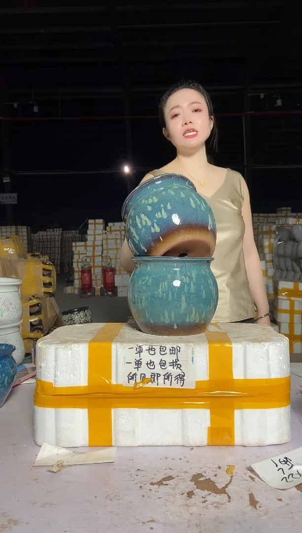 宜兴紫砂粗陶花盆18/16