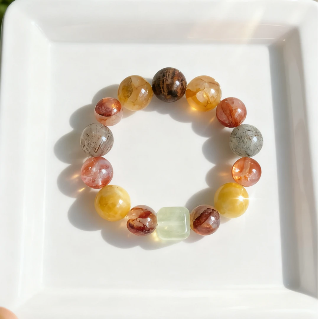 天然水晶多宝（红胶花黄胶花幽灵）秋季必搭