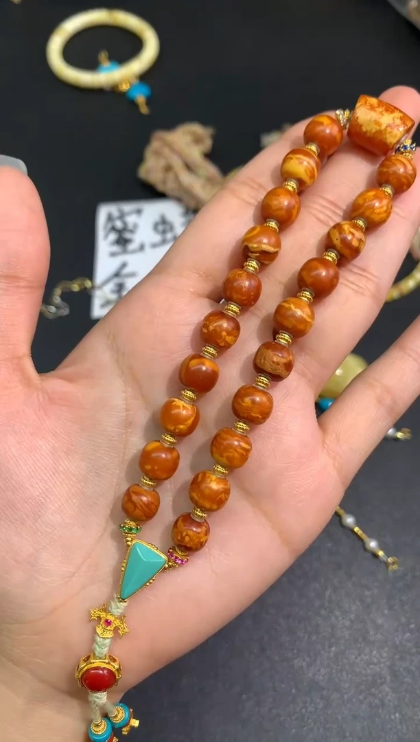 裸石蜜蜡未镶嵌手串A333|9800