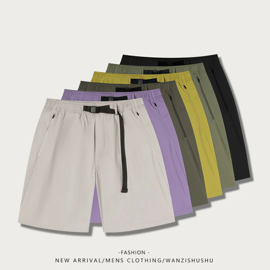 夏季新款超薄吸汗速干户外工装短裤口袋拉链爆款宽松五分裤98219