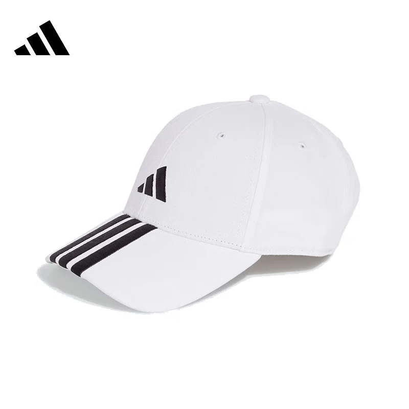 adidas/阿迪达斯经典标志性三条纹鸭舌帽男女同款情侣款白JE5652