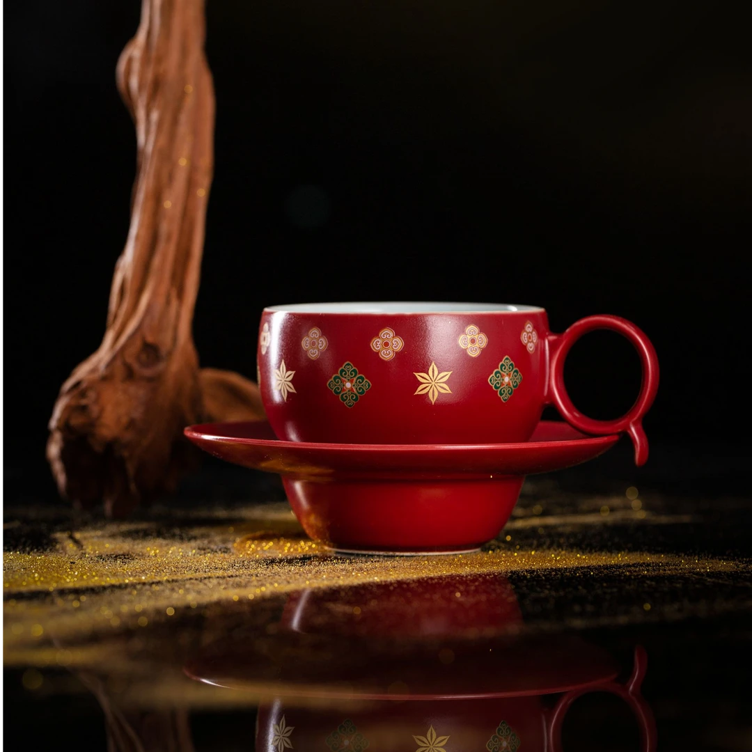 【尚唐】浮世故宫红 咖啡杯 约220c（STCY01146）