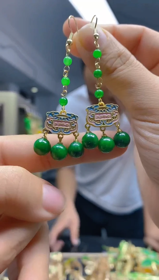 【闪购商品】翡翠耳饰合金259翡翠耳钩