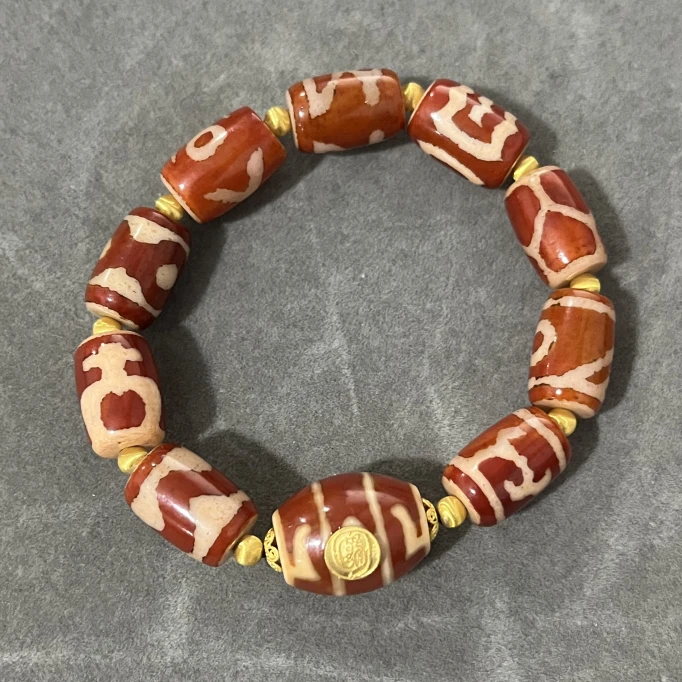 非金属木质手链 金福工作事业才富三圆莲师DIY手链/条STZ-2936