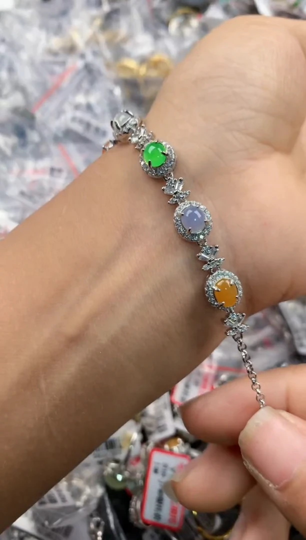 银S925镶嵌戒指翡翠444       4