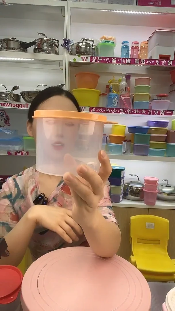 塑料盖子款特百惠600圆罐1个