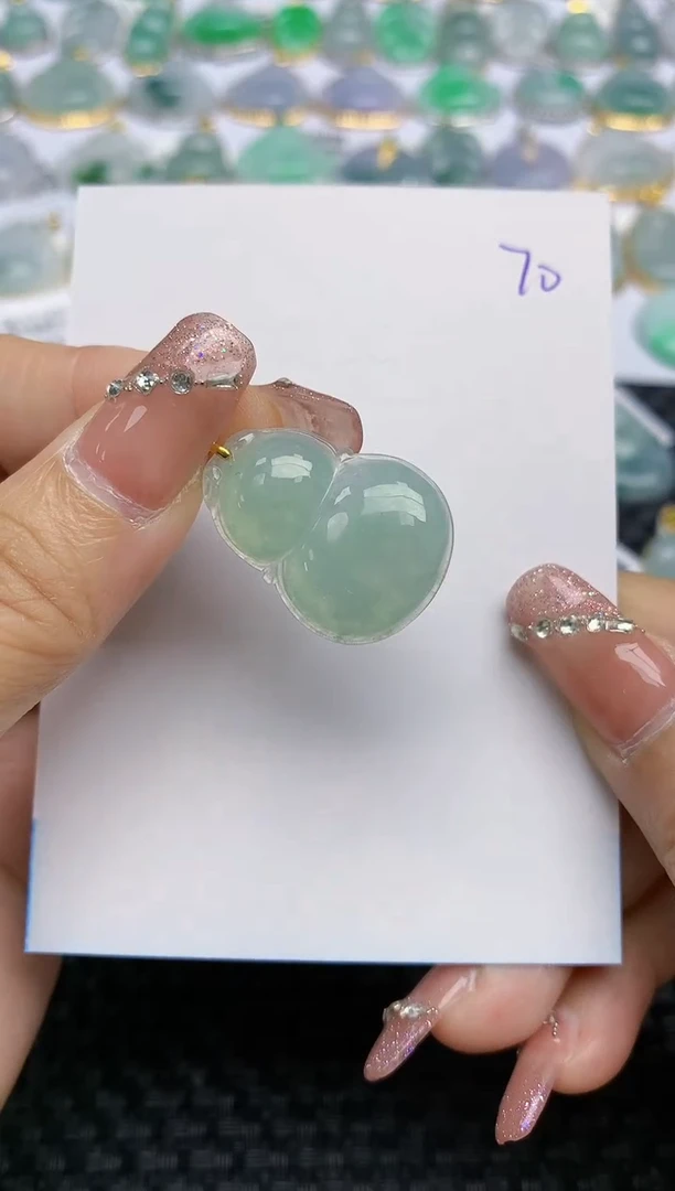 【闪购商品】翡翠颈饰18K金镶嵌天然A货翡翠 70