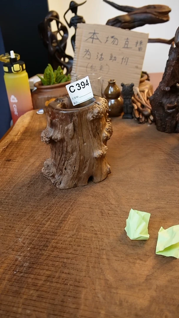沐**堂C394鹰瞳手作硬木工艺笔筒