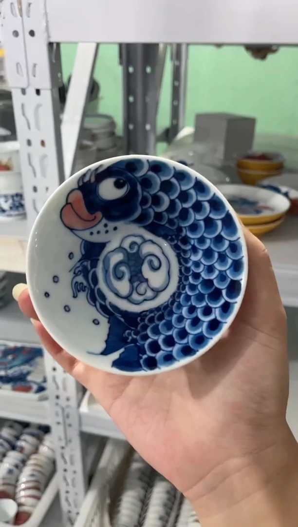 拙明院（微瑕价格）斗笠杯（天青色）昨明款