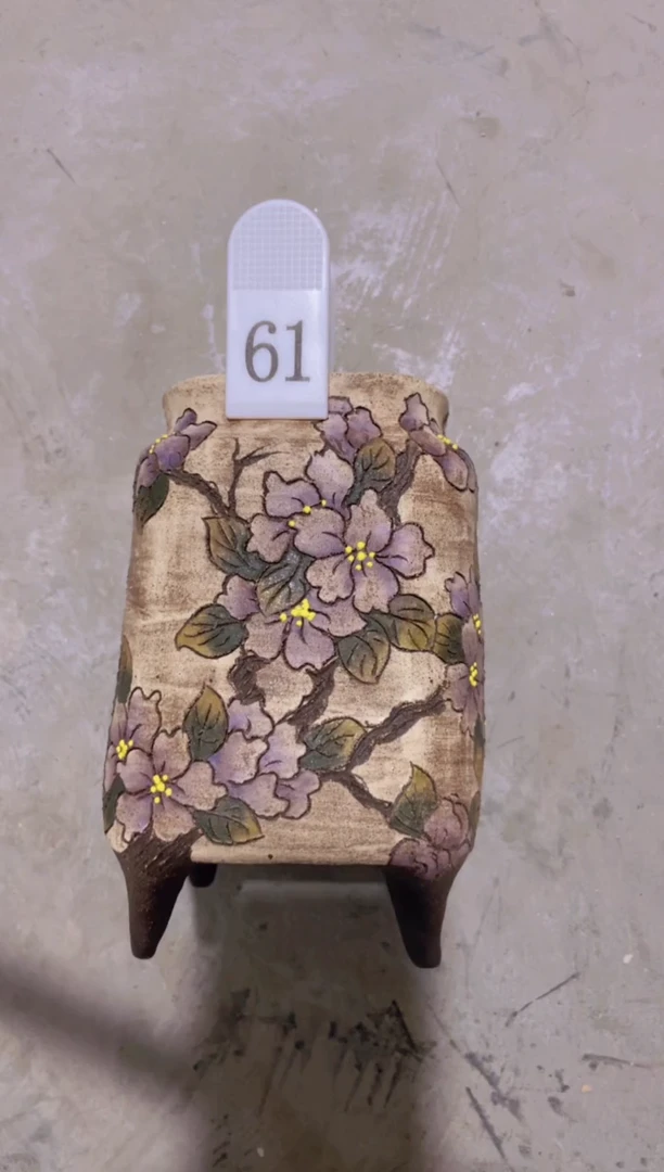 摆件三****?61陶花岛花盆罐—手工痕迹默认，大小会有1-2公分误差