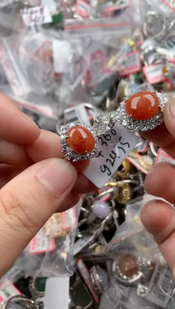 银S925镶嵌戒指翡翠6666  6