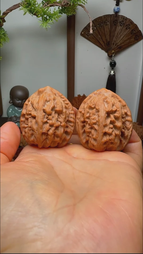 把件文玩核桃红锦锂货头 肚40