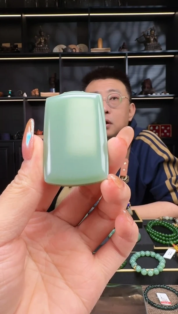 【闪购商品】和田玉-未镶嵌粉青无事牌挂件50g