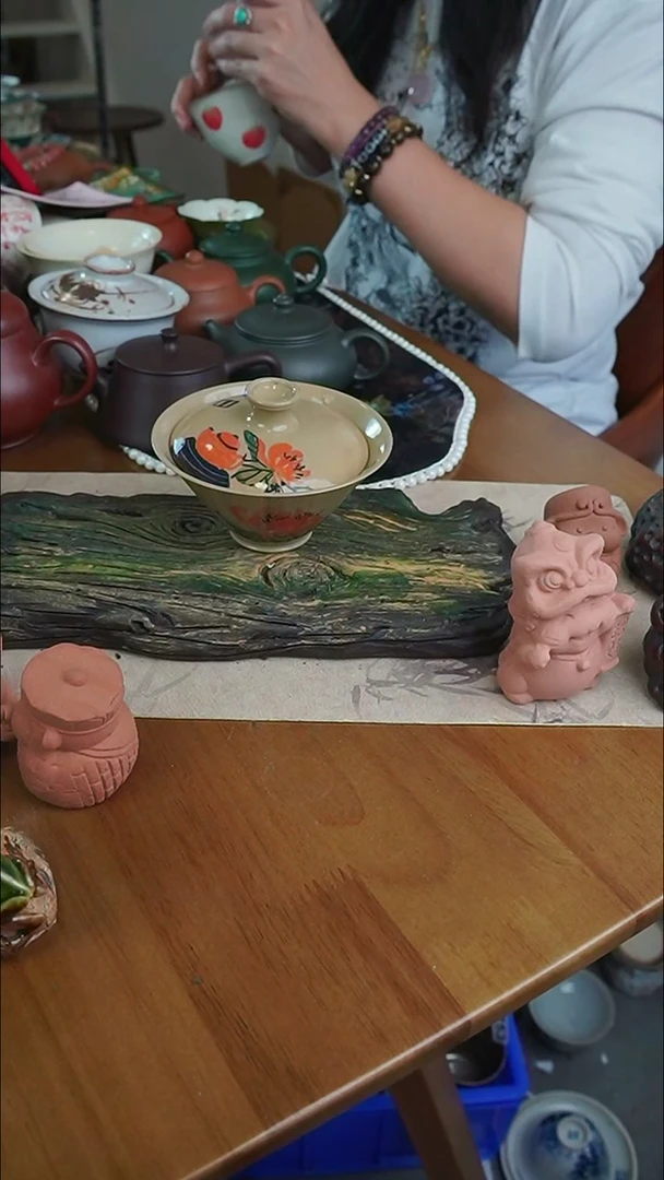 【茶瓷物语】手绘斗笠盖碗