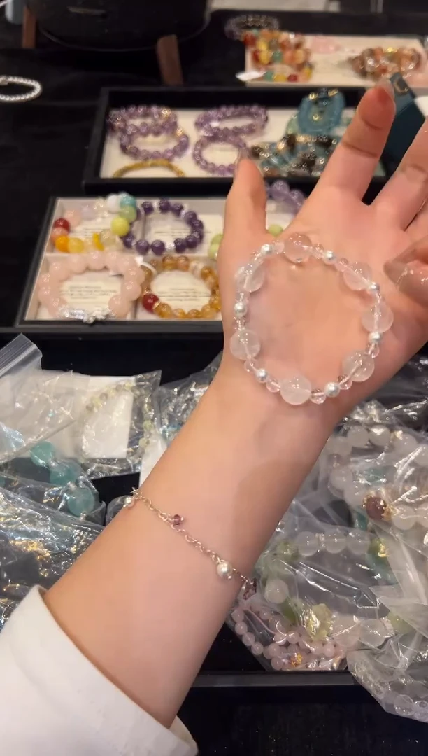 未镶嵌手链水晶奶白晶设计款手串