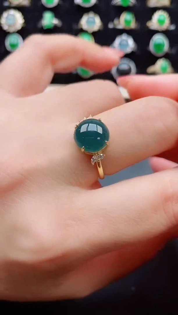 【闪购商品】翡翠戒指银S925镶嵌0800