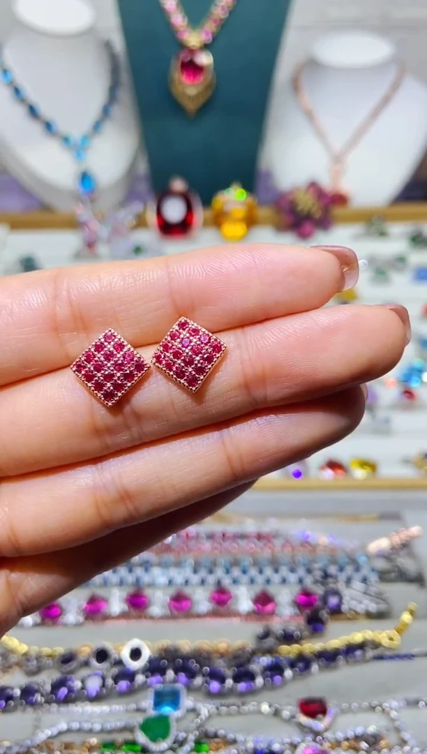 银S925镶嵌耳饰紫晶1