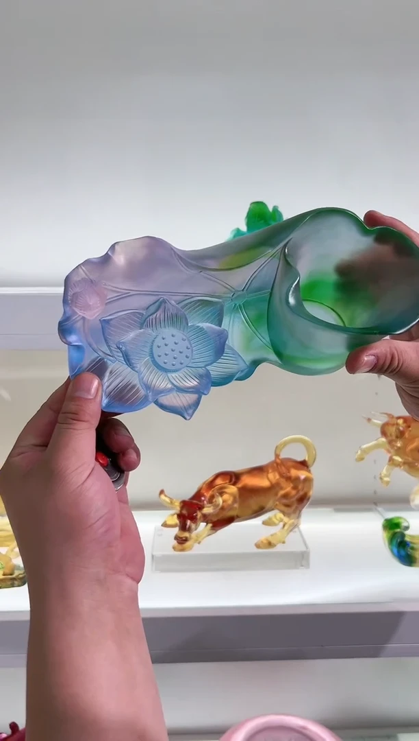 【闪购商品】茶宠古法琉璃莲花收纳