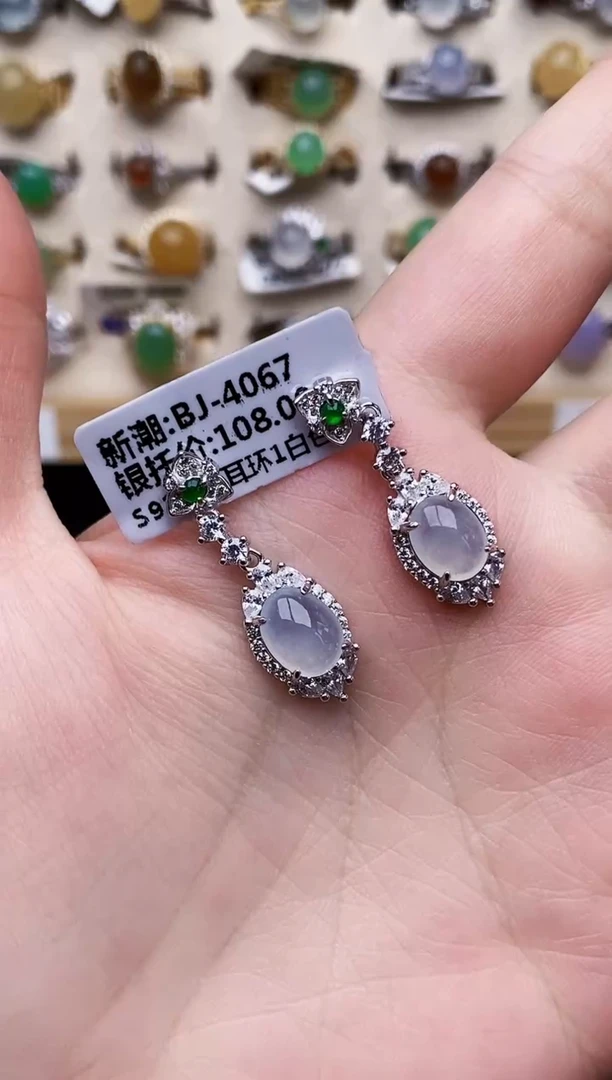 银S925镶嵌戒指翡翠128