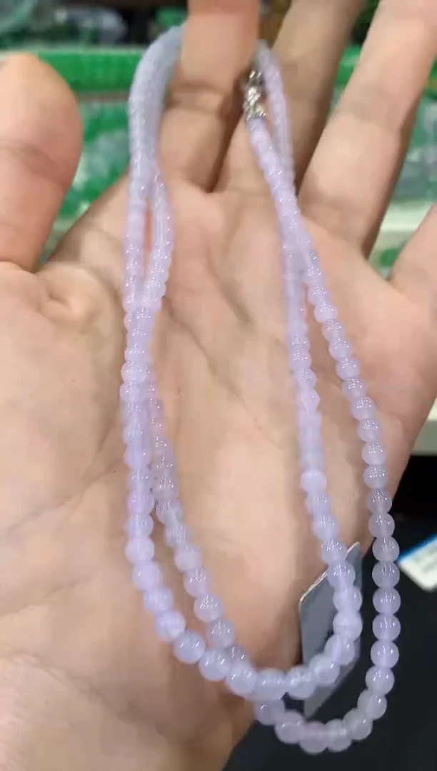 未镶嵌手串翡翠C116 紫货有色差