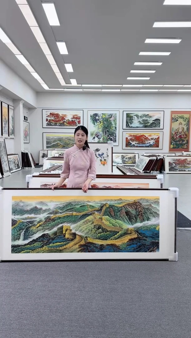 国画手绘    万里长城  219*88