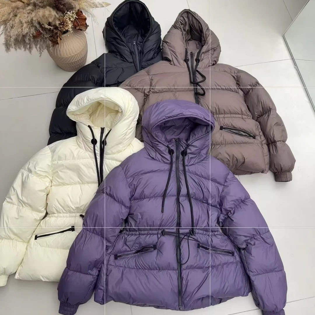 【摩姐姐欧货】60102连帽抽绳中长款鹅绒服