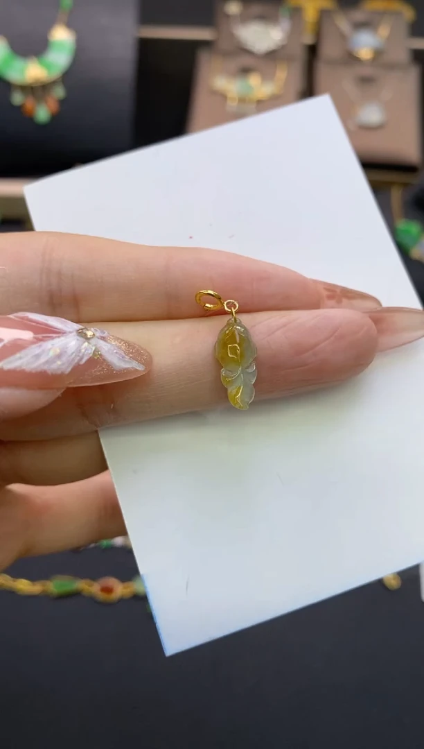 【闪购商品】翡翠颈饰18K金镶嵌净货11829