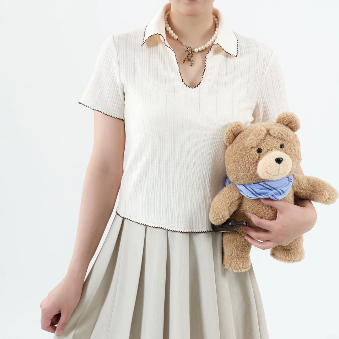 Cosarena Nebulosa「Bianca」25SS米白花边U型领短款可爱女士短袖