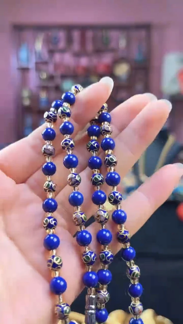 非遗 景泰蓝项链 0.6 宝蓝