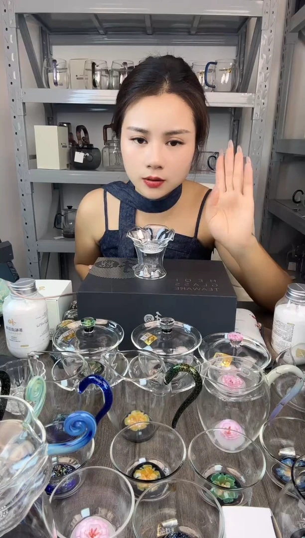 水晶玻璃无盖款禾器 观山茶漏