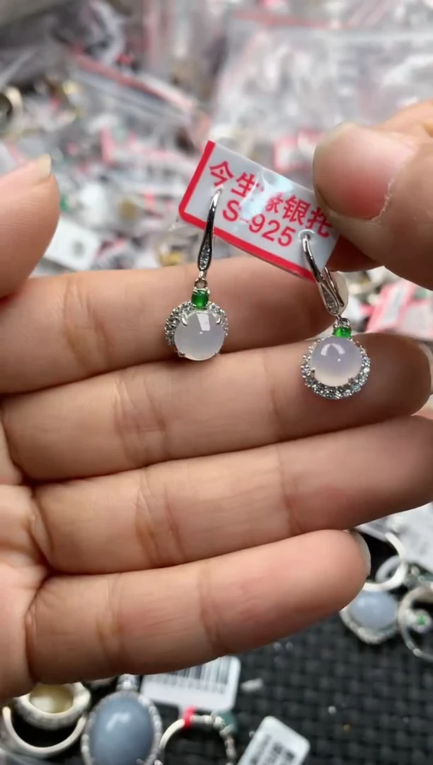 银S925镶嵌戒指翡翠16                       9