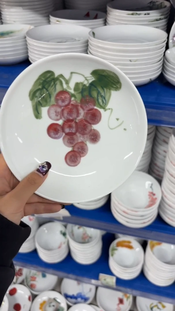 瓷片景德镇高温陶瓷食品级手绘釉中彩-浅盘