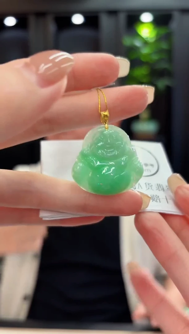 吊坠(不含链)18K金镶嵌翡翠 缅料A货/支持复检/一件