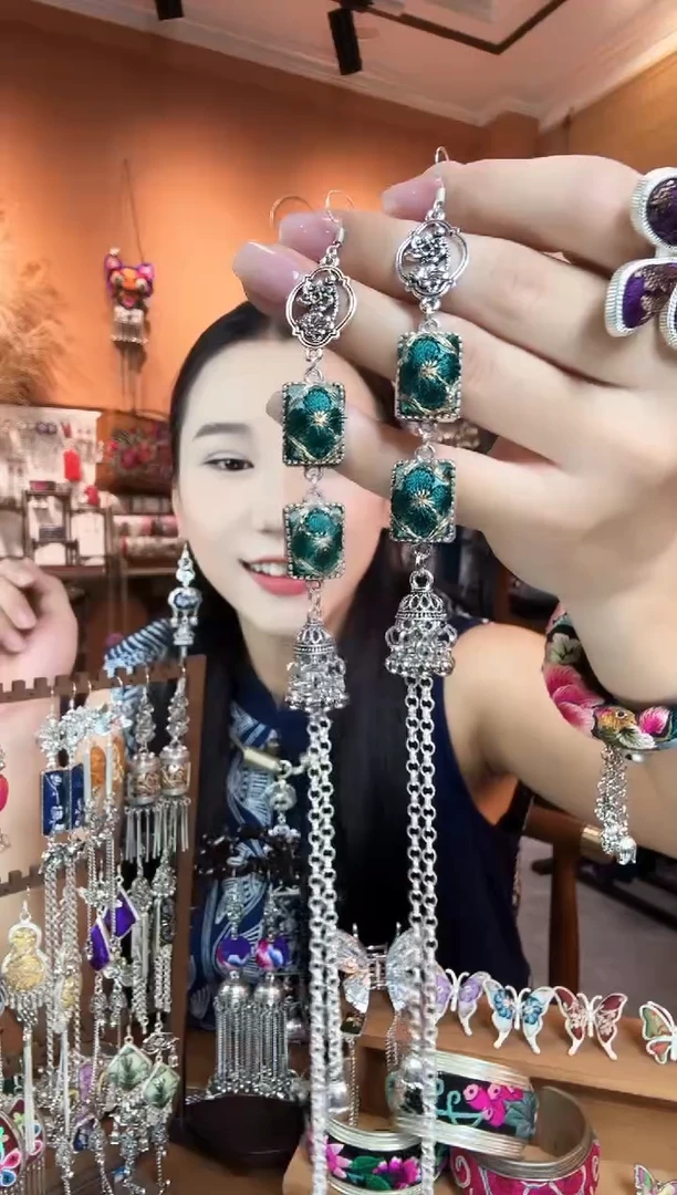 刺绣纯手工民族风耳环