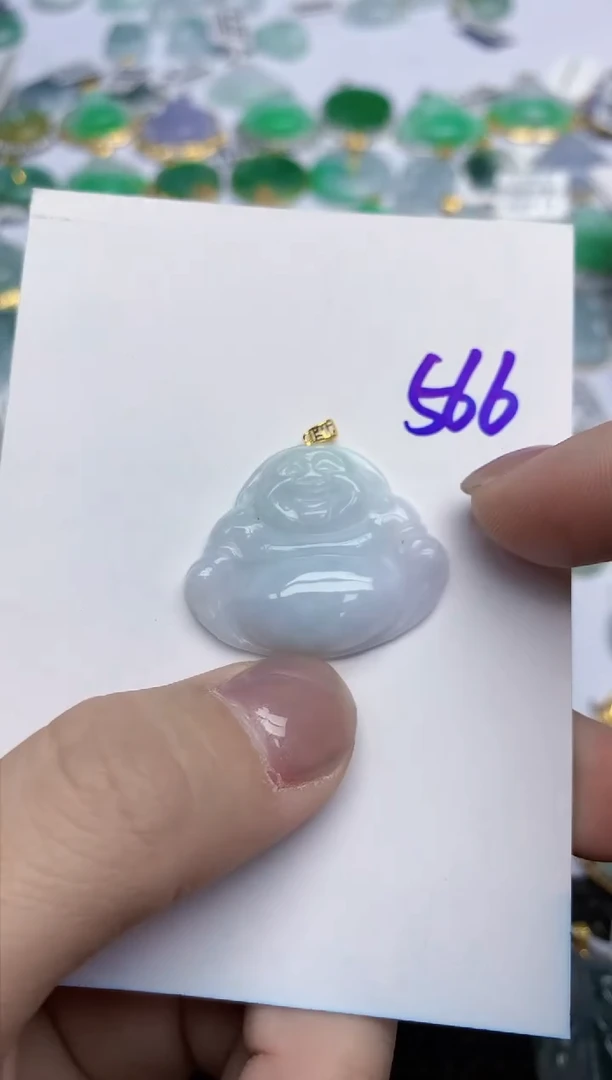 【闪购商品】翡翠挂件18K金镶嵌天然翡翠A货