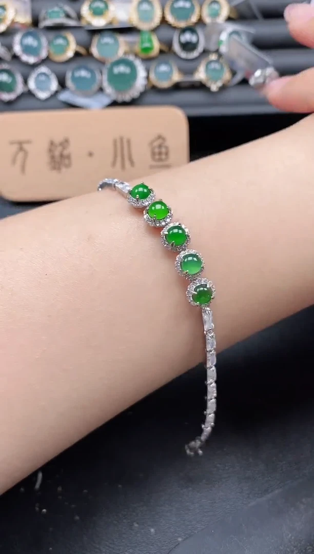 翡翠戒指银S925镶嵌5151-10