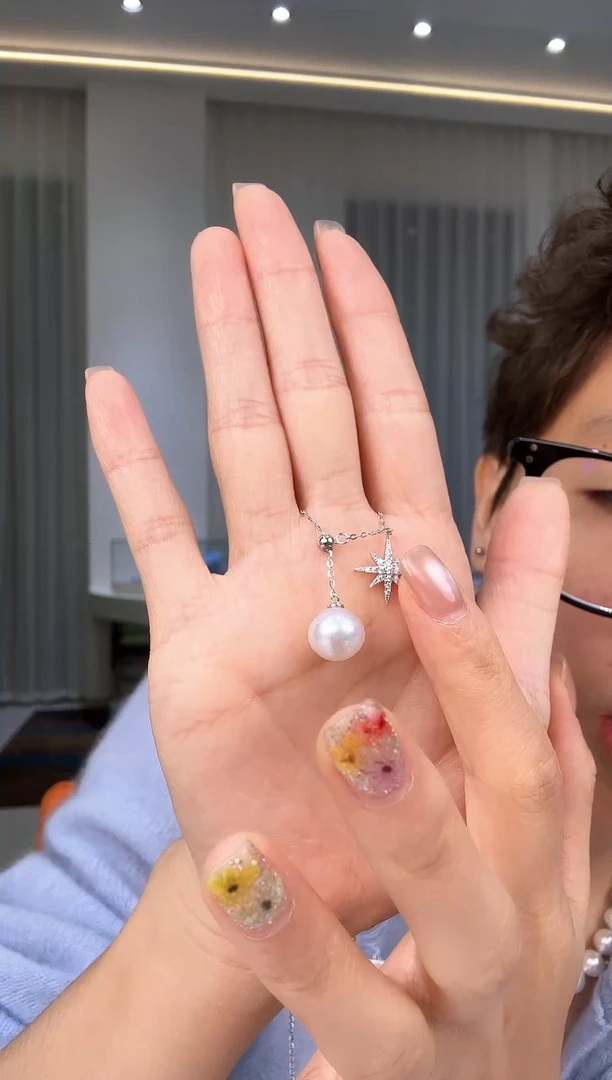 吊坠(赠链)银S925镶嵌海水珍珠银款海水澳白吊坠